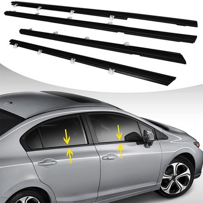 SEBLAFF 4PCS Weatherstrip Window Moulding Trim Seal Belt Replacement Black
