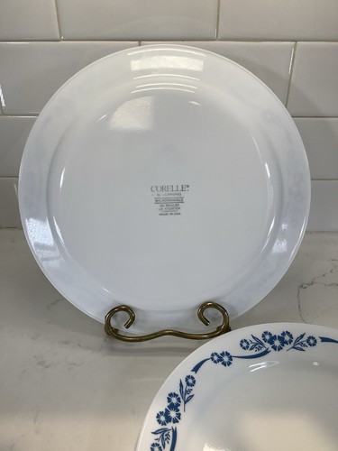 4- Corelle 60th. Anniversary Blue CORNFLOWER 10.25" Dinner Plates USA - Picture 8 of 12