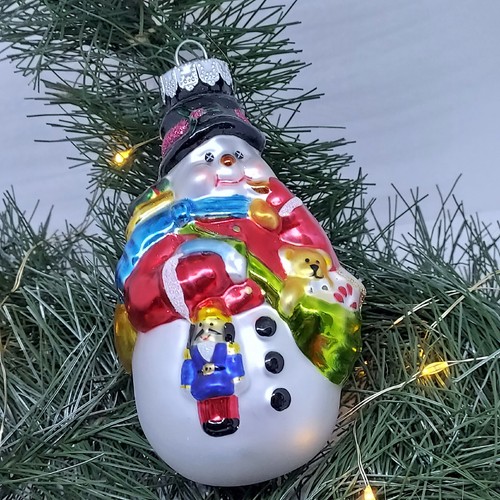 Rauch European Blown Glass Snowman Christmas Ornament - Picture 5 of 6