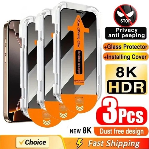 Protection écran confidentialité facile à installer pour iPhone 16 15 14 13 12 Pro Max Plus Min - Photo 2 sur 7