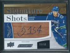 2018-19 UD Engrained DANIEL SEDIN Signature Shots 26/50 SS-DS CANUCKS LEGEND