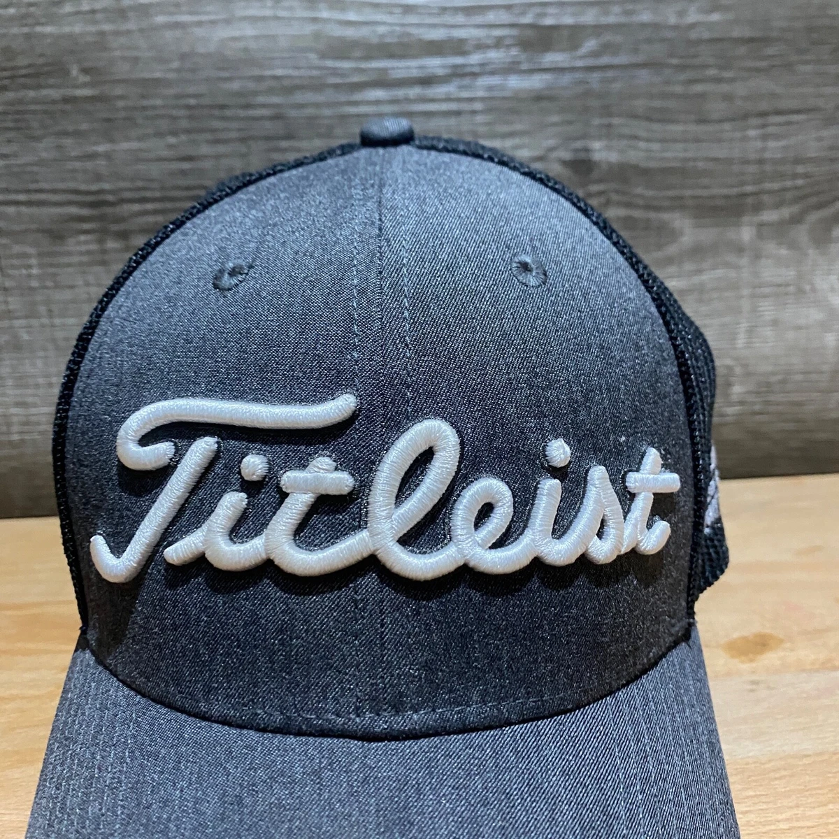 Titleist Hat Cap Adult Small Medium Gray Black Deep Back Golf