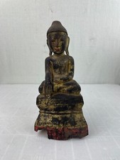 Buddha legno Birmania Myanmar oro rosso dipinto antica statua di Buddha statua in legno Asia