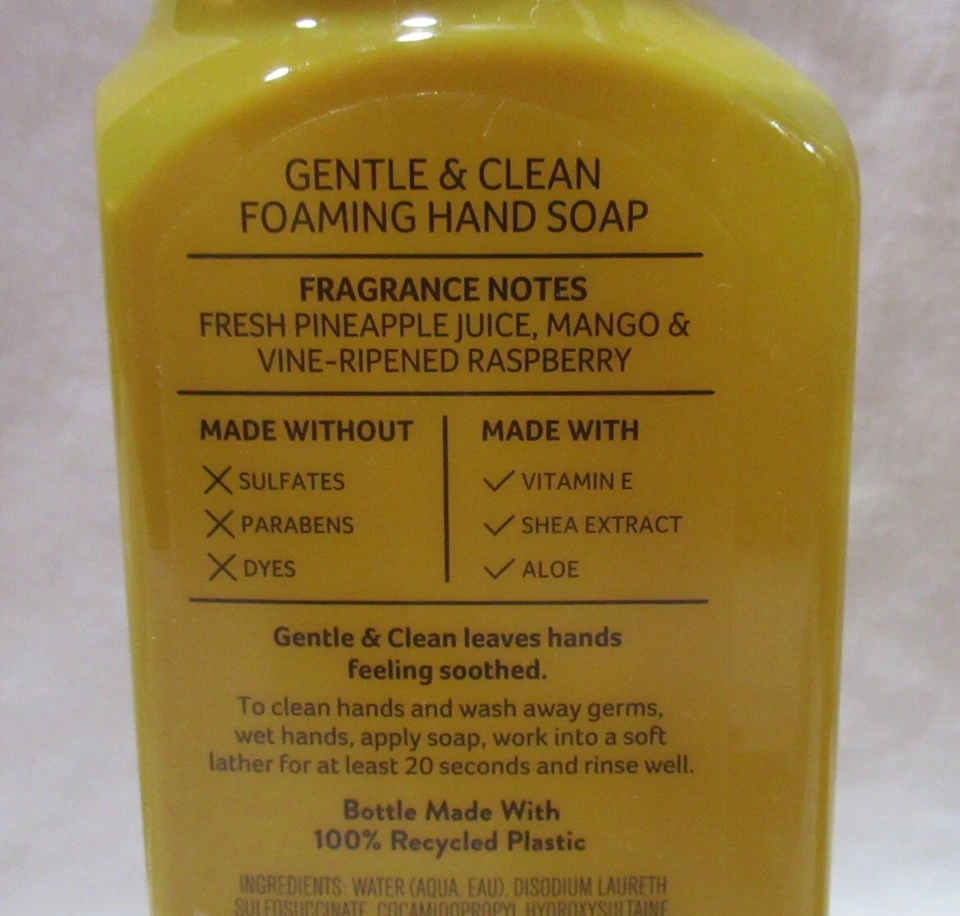 Bath & Body Works Gentle & Clean Foaming Hand Soap Set Lot of 2 PINEAPPLE MANGO - Image 4 of 4