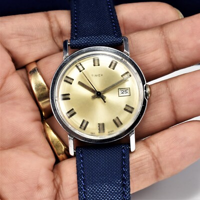 希少 1973年製 TIMEX Mercury タイメックス メンズ 手巻き式 Vintage 1973 Timex Mercury Shockproof Men Watch New Leather Straps