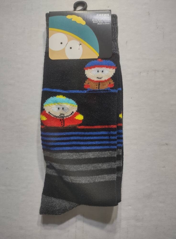 SOUTH PARK Cartman Stan - Men's crew socks - size 6-12 - NWT - FREE SHIPPING