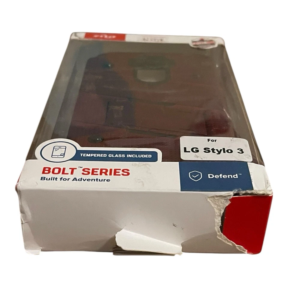 Funda protectora protectora para teléfono Zizo Bolt Series LG Stylo 3 vidrio templado de alta resistencia Foto 2 de 3