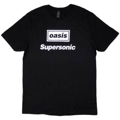 Oasis T-Shirt Supersonic Title Noel Liam Gallagher Official Band New Black
