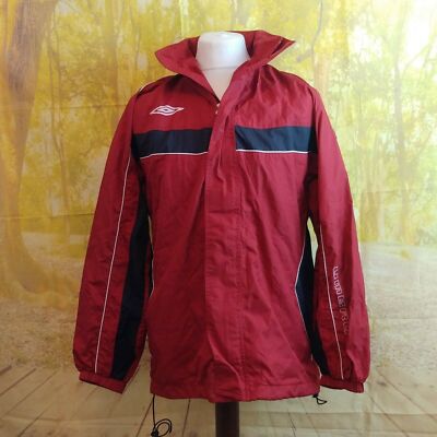 Umbro rote 100% Polyester Polyamid Full Zip Jacke. UK Herren Größe Small