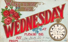 APPOINTMENT POSTCARD~WANT TO SEE YOU WEDNESDAY~MAILED 1909