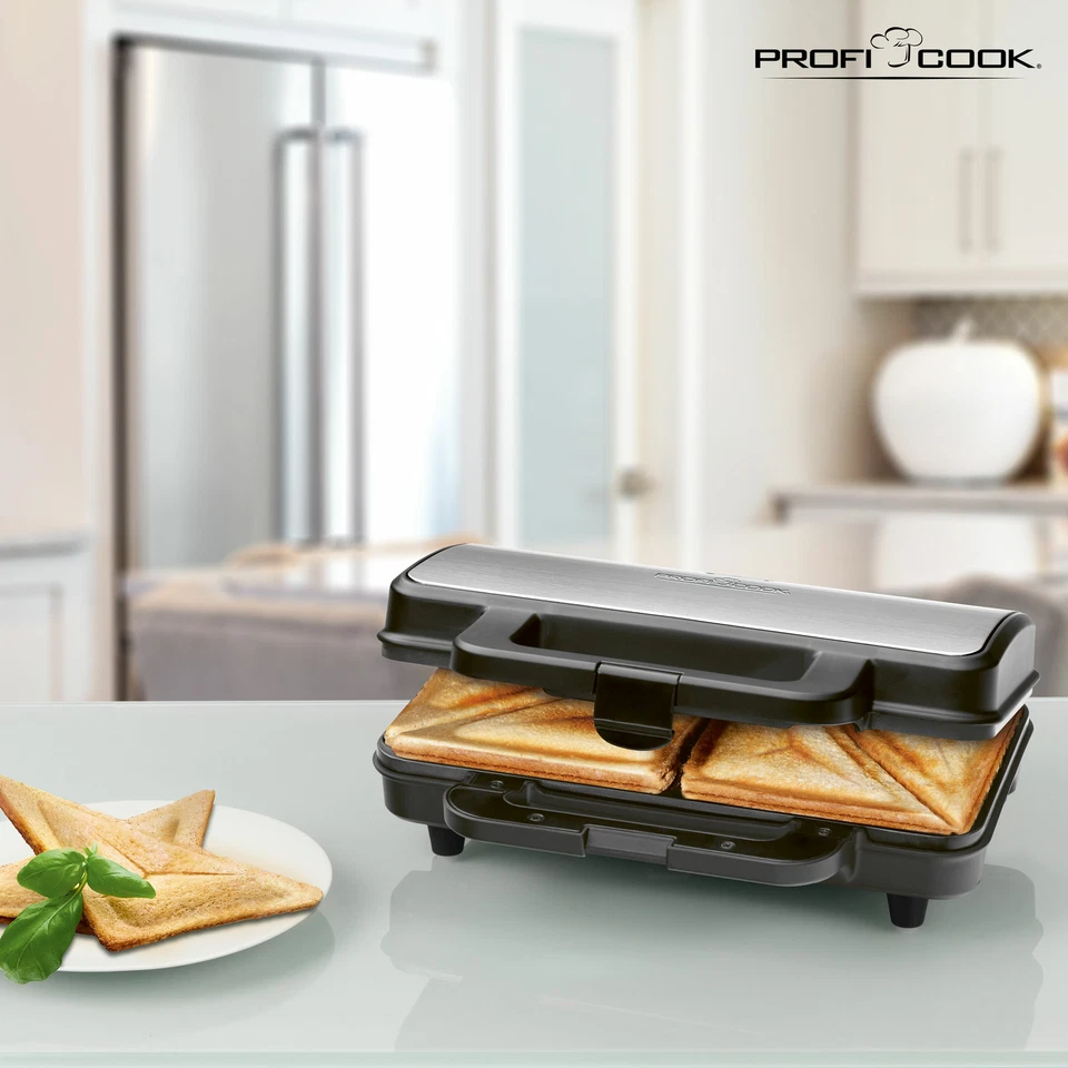 Proficook ST 1092 Sandwichera 2 sandwiches grandes americanos XXL 14.5 x 14.5 cm - Imagen 2 de 4