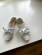 Sam Edelman White Lynda Bow Espadrille Slides Size 7.5 M