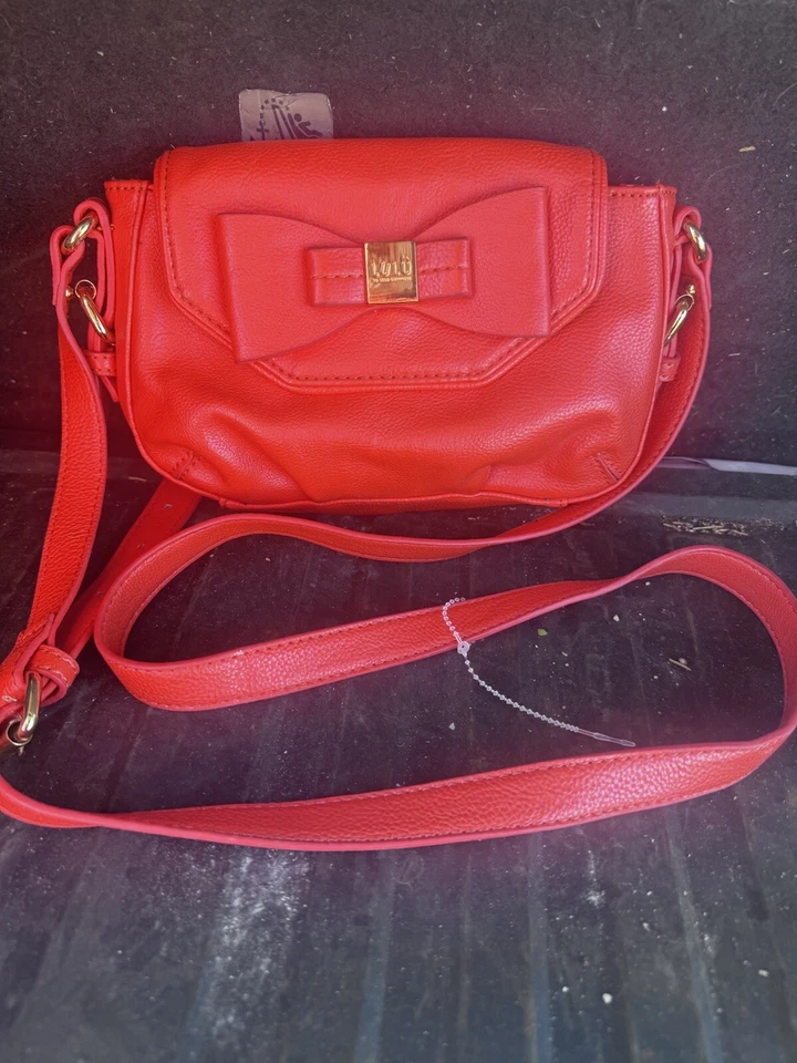 Bolso Bandolera Lulu Guinness Rojo Pajarita Cuero A Presión Solapa Magnética Foto 2 de 4