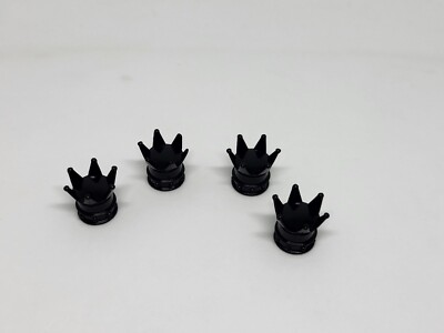 4Pcs Black Crown Tire Wheel Stem Air Valve Caps Car Truck Hot Rod Motorcycle US