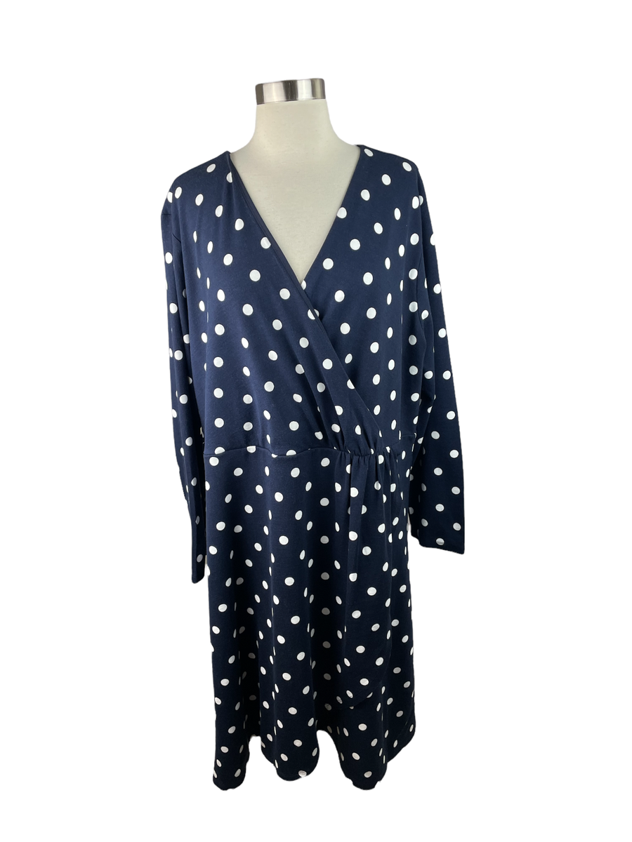 polka dot wrap midi dress Polka Dot Chiffon Wrap Midi Dress