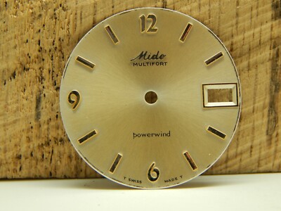 Multifort Mido Powerwind Vintage Watch Dial Gold 29mm Date Window Gold Markers