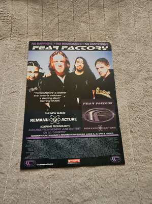 FPOT144 MAGAZINE ADVERT 12X8'' FEAR FACTORY : REMANU ACTURE.