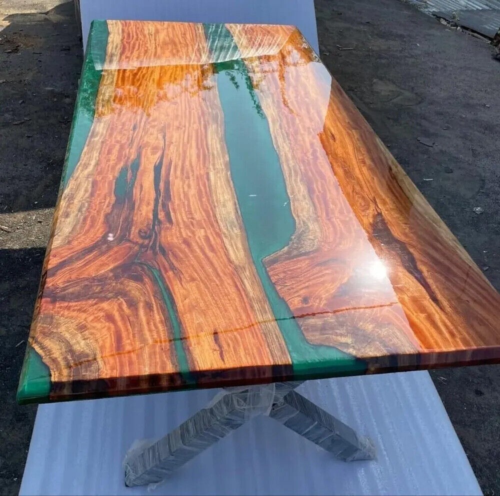 60x32 Inch Epoxy Resin Dining Table Top with Stunning Artwork for Modern Home Decor