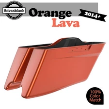 ORANGE LAVA Advanblack CVO Tapered Extended Saddlebag Fits 14+ Harley Touring