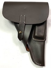 WWII GERMAN WALTHER P38 SHOFTSHELL PISTOL HOLSTER -DARK BROWN LEATHER