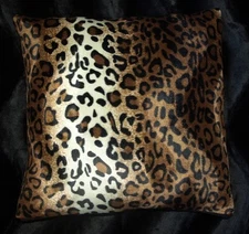Brown Leopard Print Pillow Covers Faux Fur Pillow Euro Sham 26x26 (set of 2)