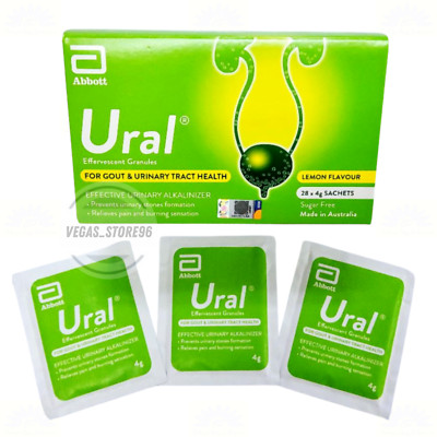1 Box Abbott Ural Effervescent Granules Urine Alkalinizer 4g x 28 sachets