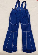 VINTAGE Obermeyer Ski Bibs Blue Wool Nylon Size 34 Mens SR Knee Pad