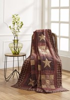 Olivia's Heartland Bradford Star Burgundy Country 9 Patch Hand Quilted Throw Olivia's Heartland Bradford Star Burgundy Country 9 Patch Hand Quilted Throw