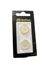 Vintage Dill Buttons White 34 Size 11/16 (18mm)