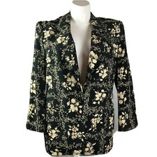 Vintage Ben & Elle Womens Blazer Sz 14 Made In Usa Shoulder Pads 90s Style Rayon