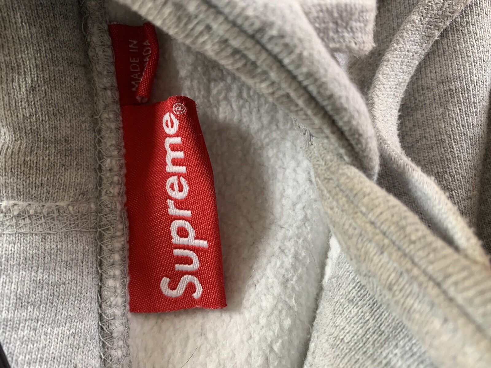 Supreme box logo hoodie red on grey S