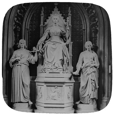 Foto KÖNIGIN VICTORIA STATUE PRINZENKAMMER LONDON UM 1890 Magische Laterne Dia
