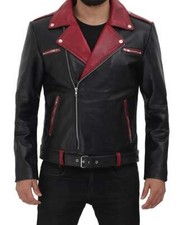 Men's Genuine Cowhide Leather Rider Slim fit Biker Fashion Motorcycle Jacket