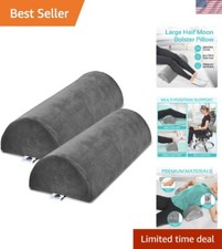 Luxury Grey Bolster Pillow Set - Orthopedic Design for Back, Knees  Legs