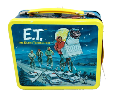 E.T. Extra Terrestrial Metal Lunch Box with Thermos Aladdin 1982