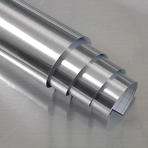17.7×118 SILVER CONTACT PAPER STAINLESS STEEL PEEL AND STICK WALLPAPER REMOVABEL - 第 1/7 張圖片