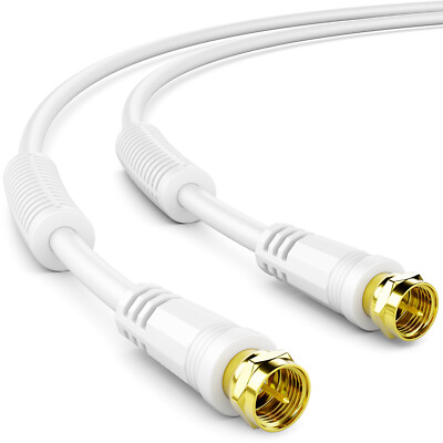 deleyCON 2m SAT TV Kabel Ferritkern 4K UHD 135dB Koaxial HDTV TV Antennenkabel