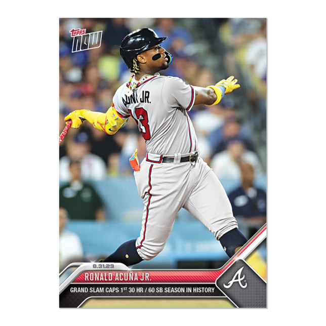 Ronald Acuna Jr. 2023 Topps NOW #791 1st Ever To 30 HR's & 60 Stolen Bases
