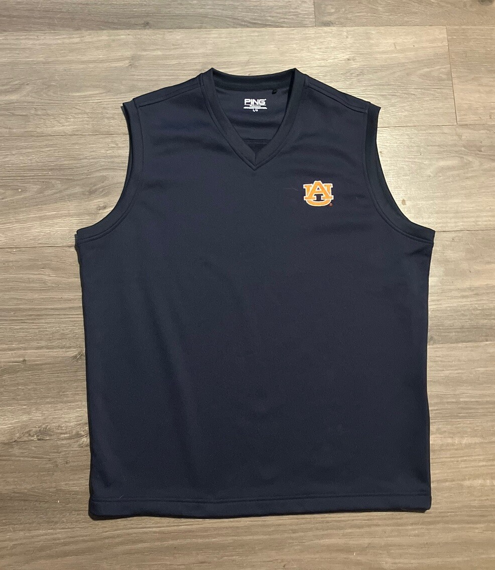 Auburn Tigers Golf Vest Mens Large PING Performance Stretch Fleece Lined