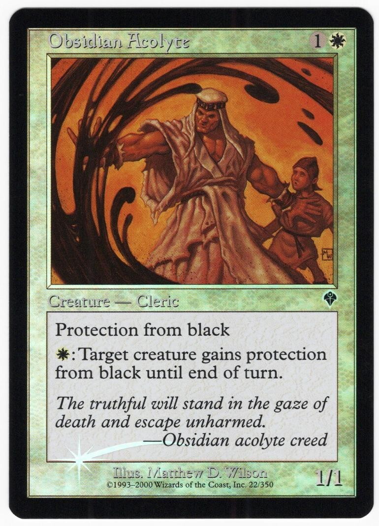 Obsidian Acolyte 2000 Invasion FOIL White Common Creature MTG SP - NM AZ2