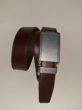SlideBelts Men's Brown Genuine Leather Belt And Buckle Size 30