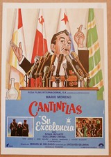 CANTINFLAS SU EXCELENCIA  Press sheet Spain 1980 RE-RELASE