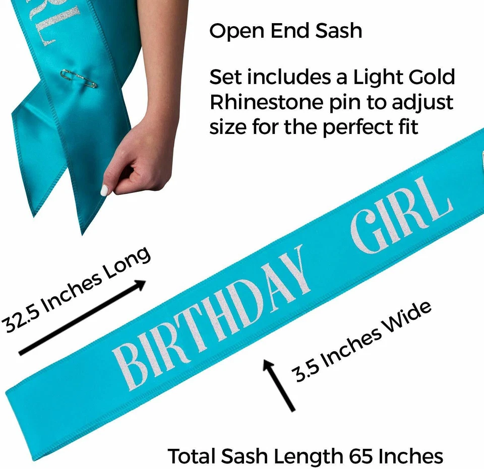 Faja de cumpleaños niña accesorios de fiesta para feliz cumpleaños niña fajas para mujer Foto 3 de 4