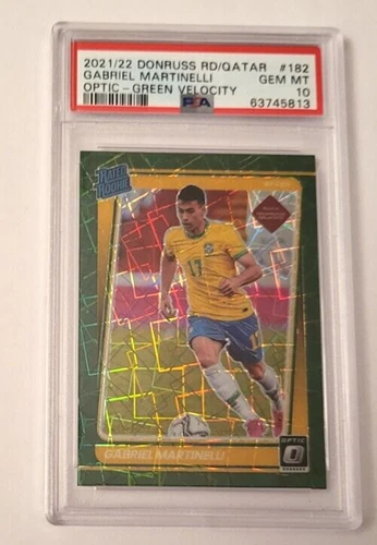 GABRIEL MARTINELLI 2021 OPTIC **GREEN** VELOCITY RC ROOKIE  PSA 10 GEM 🔥ARSENAL
