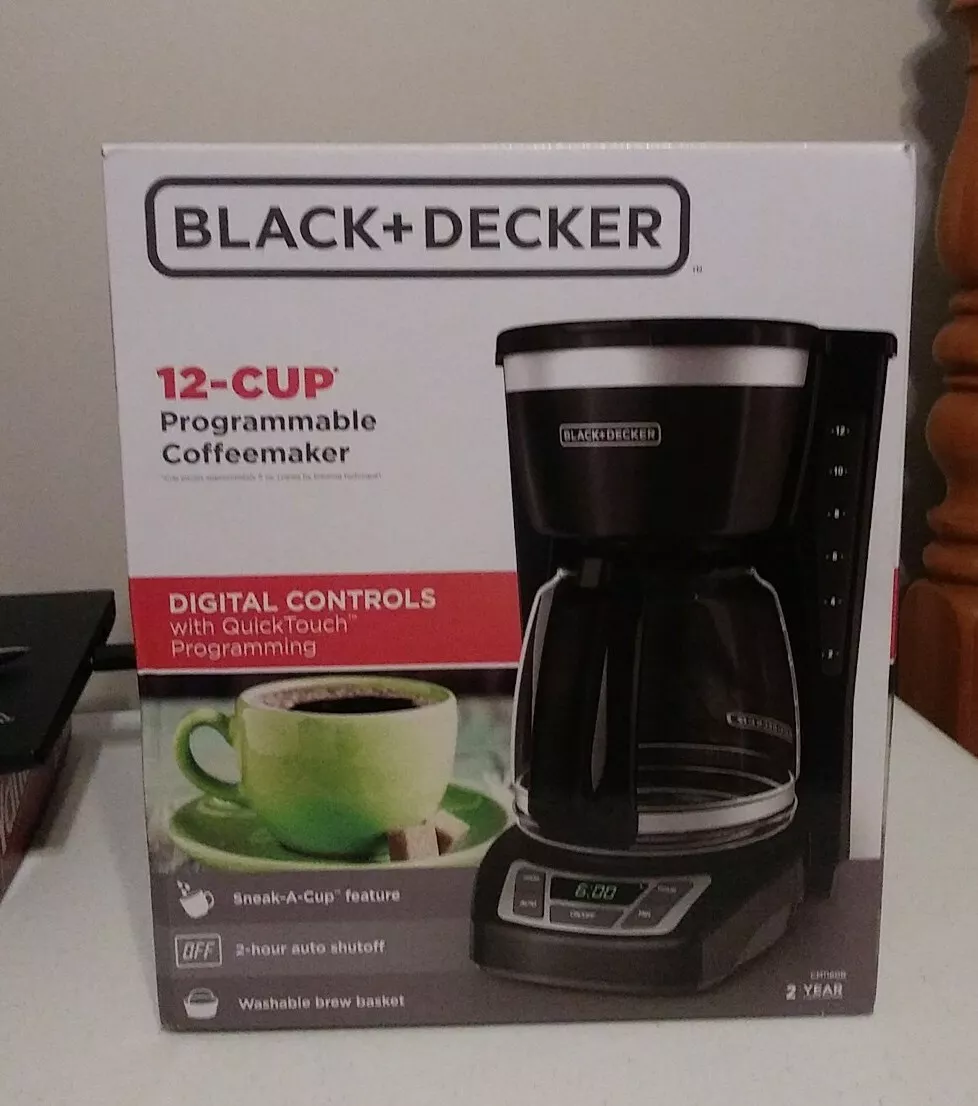 BLACK+DECKER 12-Cup Programmable Drip Coffee Maker in Black