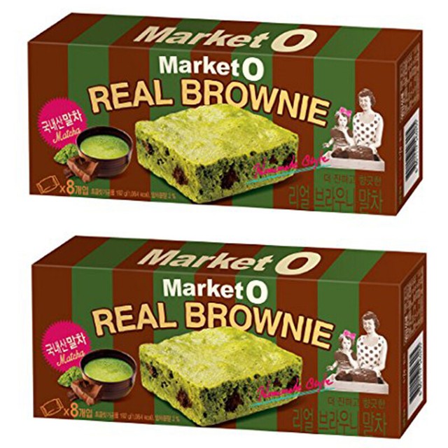 Market O Real Brownie Matcha Green Tea Flavor Cookies 192g (24g x 8