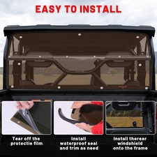 For Segway Fugleman UT10 2022-2025 Crew Cab Tinted Back Window Windshield