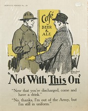 WWI Service Series No. 20 &bdquo;Not With This On&ldquo; Poster Von Gordon Grant Patriotisch