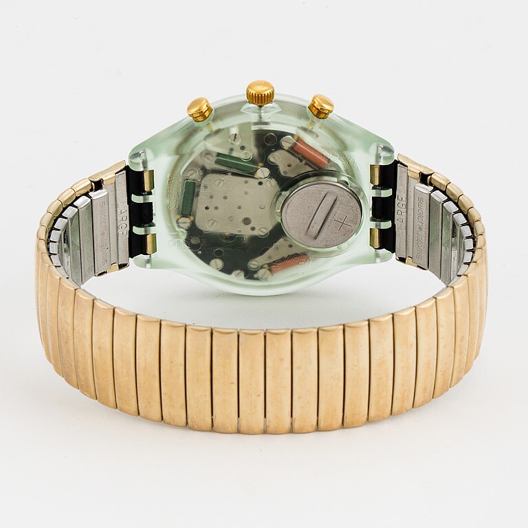 ⑩スウォッチ swatch『93年　GOLDEN GLOBE』 Mint 1993 Swatch Chrono GOLDEN GLOBE SCG100 Steel Bracelet