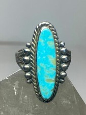 Turquoise ring long boho sterling silver women girls